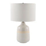Modern European furniture - Glazed White Ceramic Table Lamp - www.oroa.com
