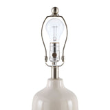 Modern European furniture - Glazed White Ceramic Table Lamp - www.oroa.com