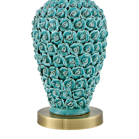 Modern European furniture - Green Ceramic Rose Table Lamp - www.oroa.com