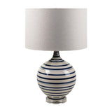 Modern European furniture - Navy Stripes Ceramic Table Lamp - www.oroa.com