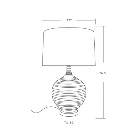 Modern European furniture - Navy Stripes Ceramic Table Lamp - www.oroa.com