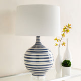 Modern European furniture - Navy Stripes Ceramic Table Lamp - www.oroa.com