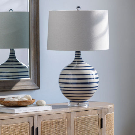 Modern European furniture - Navy Stripes Ceramic Table Lamp - www.oroa.com