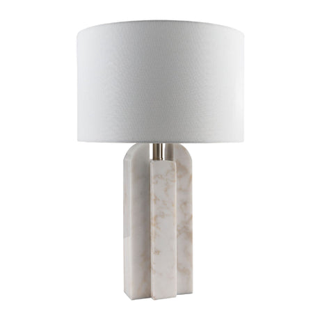 Modern European furniture - White Marble Linen Table Lamp S - www.oroa.com