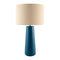 Modern European furniture - Glazed Blue Ceramic Table Lamp - www.oroa.com