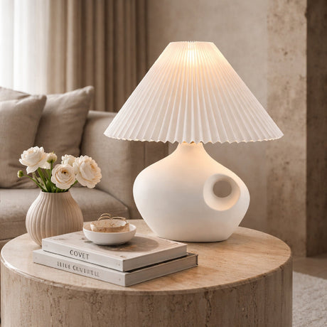 Modern European furniture - Pleated Linen Accent Table Lamp - www.oroa.com