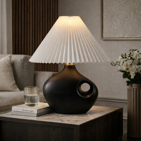 Modern European furniture - Pleated Linen Accent Table Lamp - www.oroa.com