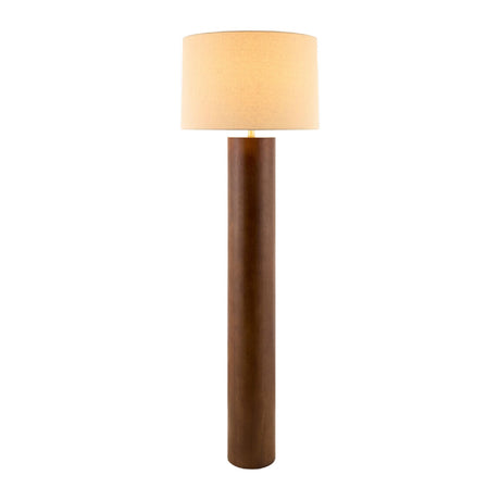Modern European furniture - Cylindrical Rubberwood Accent Floor Lamp - www.oroa.com