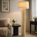 Modern European furniture - Cylindrical Rubberwood Accent Floor Lamp - www.oroa.com