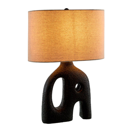 Modern European furniture - Abstract Carved Base Table Lamp - www.oroa.com