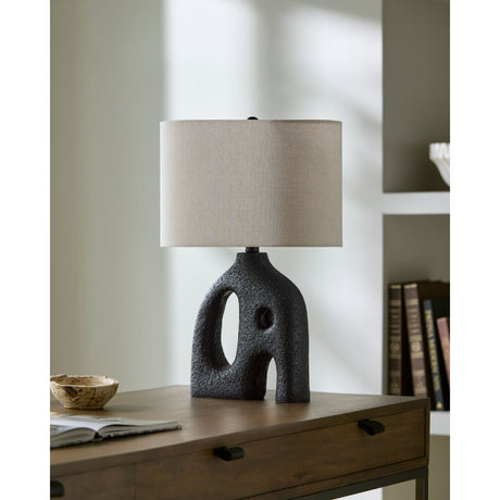 Modern European furniture - Abstract Carved Base Table Lamp - www.oroa.com