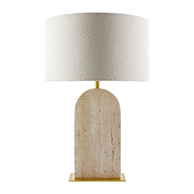 Modern European furniture - Beige Arched Travertine Table Lamp - www.oroa.com