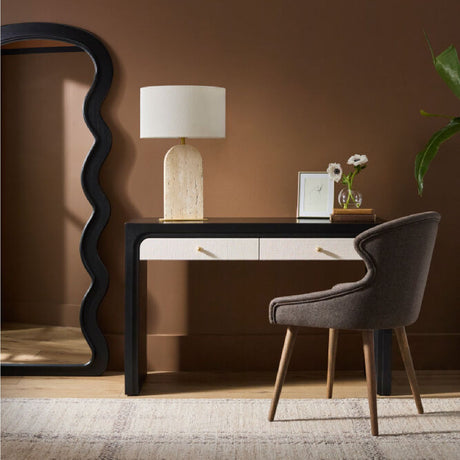 Modern European furniture - Beige Arched Travertine Table Lamp - www.oroa.com