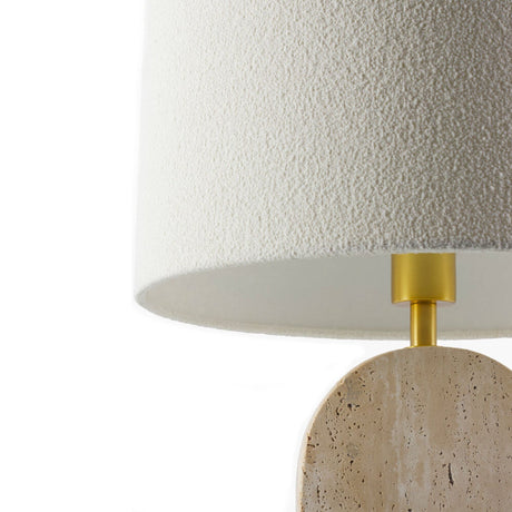 Modern European furniture - Beige Arched Travertine Table Lamp - www.oroa.com