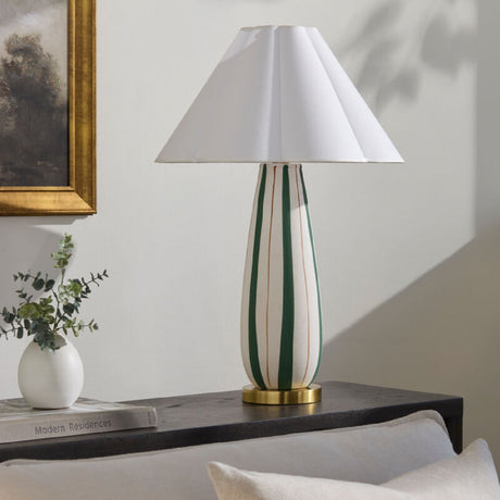 Modern European furniture - Striped Ceramic Accent Table Lamp - www.oroa.com
