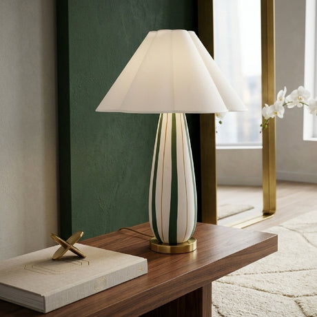 Modern European furniture - Striped Ceramic Accent Table Lamp - www.oroa.com