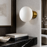 Modern European furniture - White Glass Orb Wall Lamp - www.oroa.com
