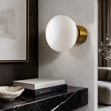 Modern European furniture - White Glass Orb Wall Lamp - www.oroa.com