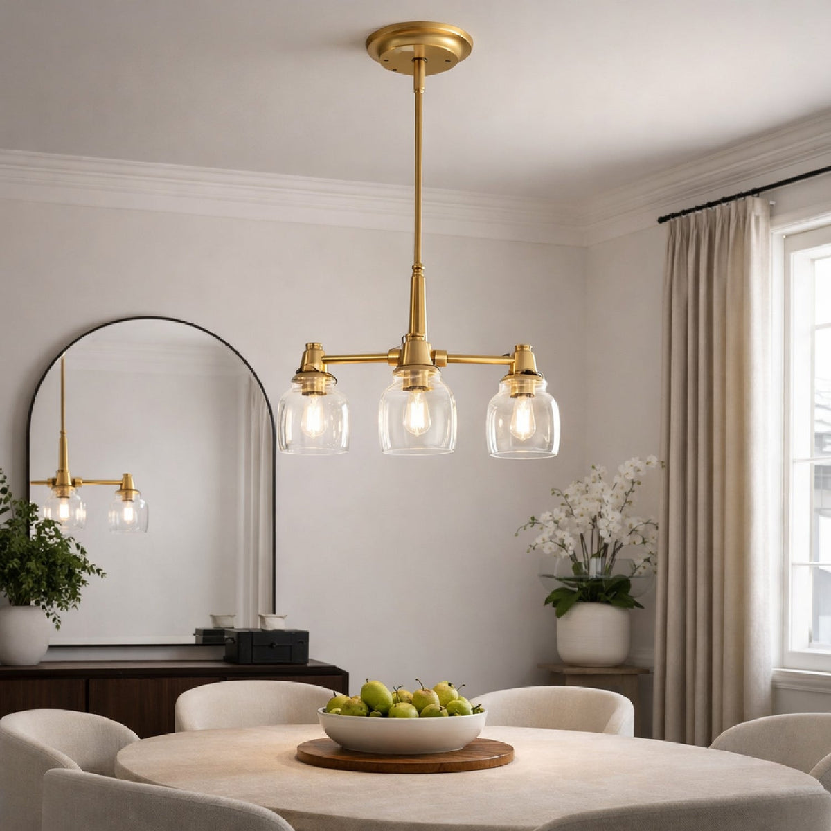 Modern European furniture - Iron Framed Glass Chandelier - www.oroa.com