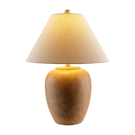 Modern European furniture - Glazed Brown Ceramic Table Lamp - www.oroa.com