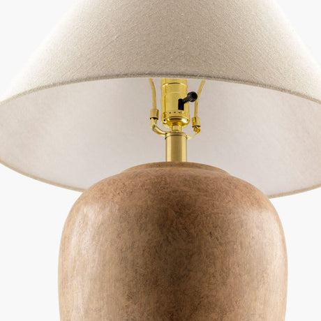 Modern European furniture - Glazed Brown Ceramic Table Lamp - www.oroa.com