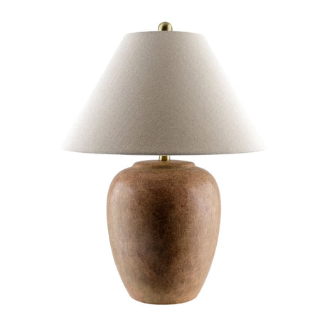 Modern European furniture - Glazed Brown Ceramic Table Lamp - www.oroa.com