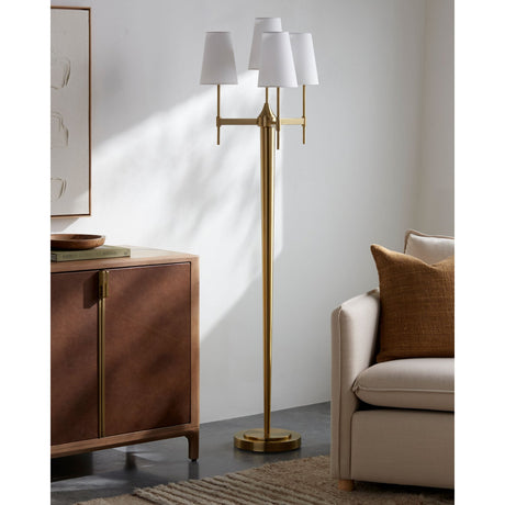 Modern European furniture - White Linen 3-Light Floor Lamp - www.oroa.com