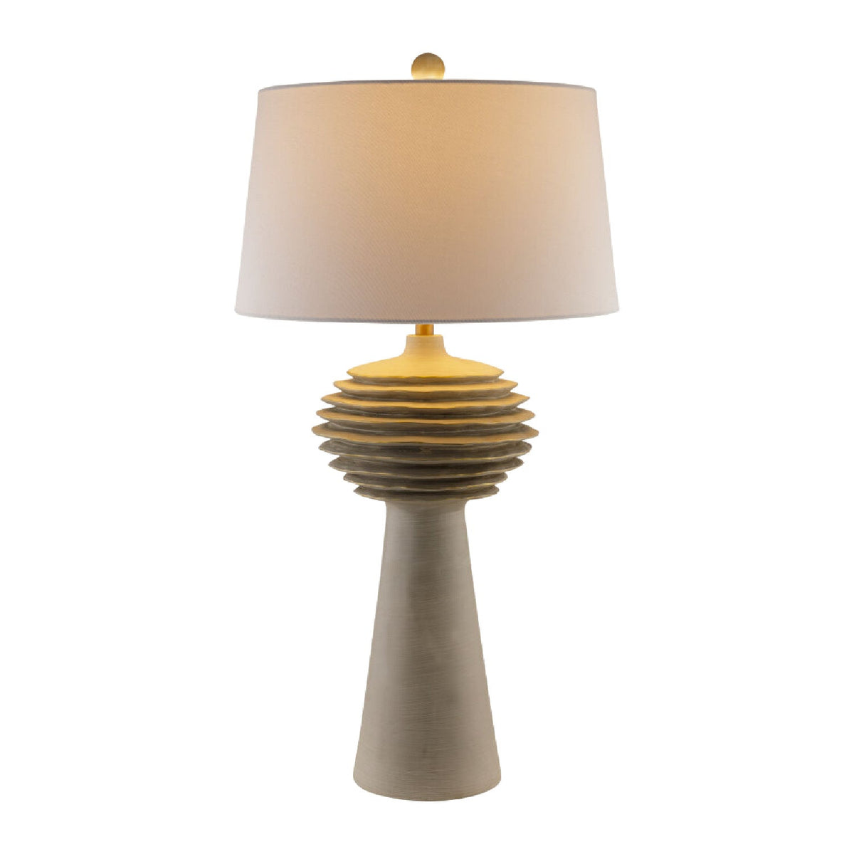 Modern European furniture - Gray Sculptured Accent Table Lamp - www.oroa.com