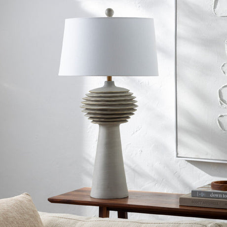 Modern European furniture - Gray Sculptured Accent Table Lamp - www.oroa.com