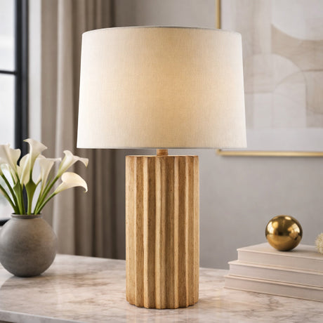 Modern European furniture - Ridged Ceramic Accent Table Lamp - www.oroa.com