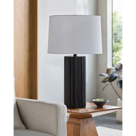 Modern European furniture - Ridged Ceramic Accent Table Lamp - www.oroa.com