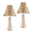 Modern European furniture - Travertine Base Rattan Table Lamps (2) - www.oroa.com