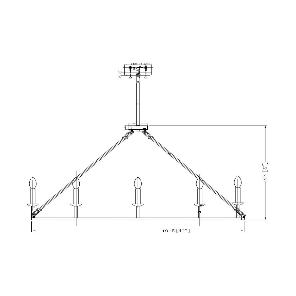 Modern European furniture - Black Iron 10-Light Chandelier - www.oroa.com