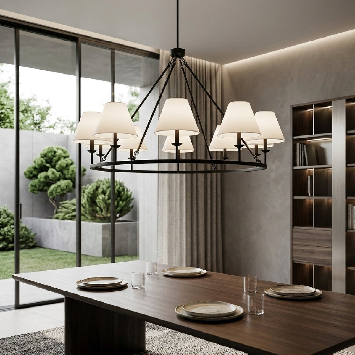 Modern European furniture - Black Iron 10-Light Chandelier - www.oroa.com