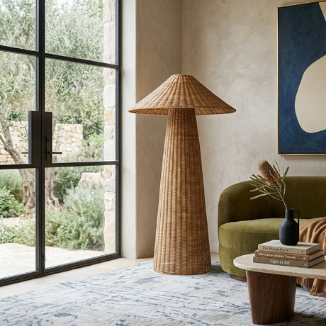 Modern European furniture - Brown Rattan Accent Floor Lamp - www.oroa.com
