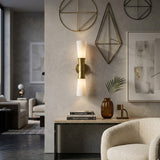 Modern European furniture - White Glass 2-Light Wall Lamp - www.oroa.com