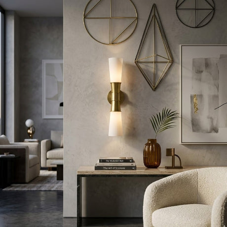 Modern European furniture - White Glass 2-Light Wall Lamp - www.oroa.com