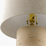 Modern European furniture - Travertine Base Accent Table Lamp - www.oroa.com