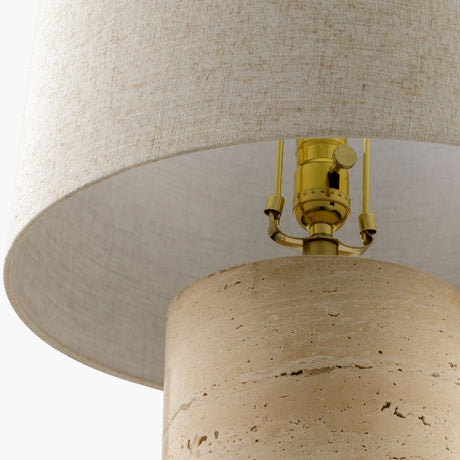 Modern European furniture - Travertine Base Accent Table Lamp - www.oroa.com
