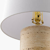 Modern European furniture - Travertine Base Accent Table Lamp - www.oroa.com