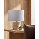 Modern European furniture - Travertine Base Accent Table Lamp - www.oroa.com