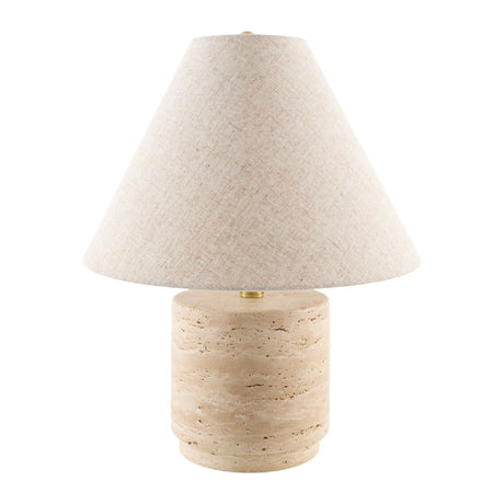 Modern European furniture - Travertine Base Accent Table Lamp - www.oroa.com