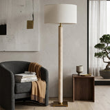Modern European furniture - Beige Marble Accent Floor Lamp - www.oroa.com