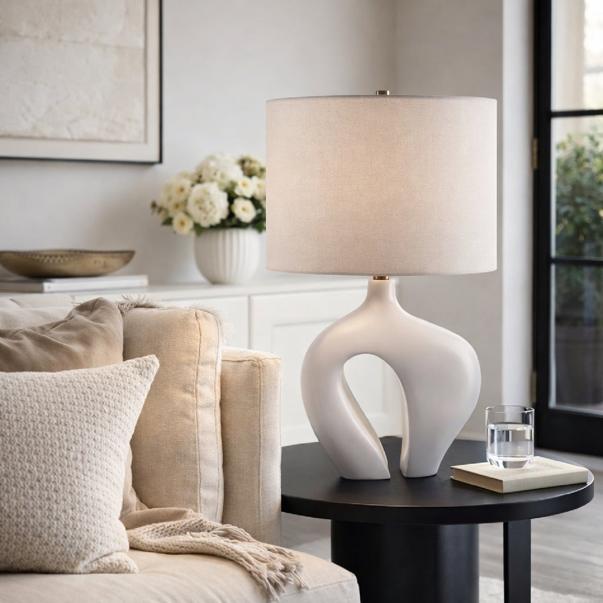 Modern European furniture - White Abstract Sculpture Table Lamp - www.oroa.com