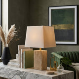 Modern European furniture - Brown Travertine Accent Table Lamp - www.oroa.com