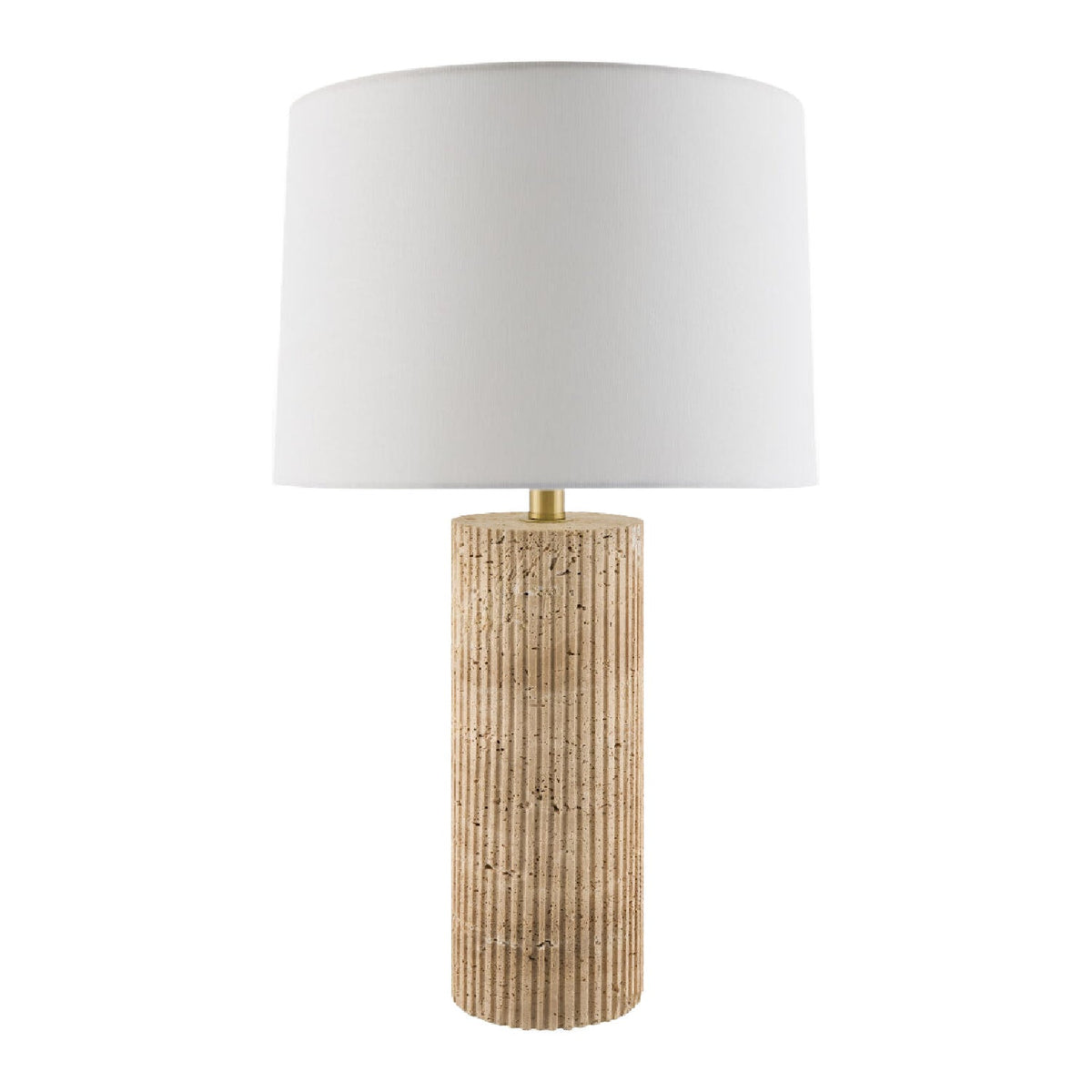 Modern European furniture - Reeded Travertine Accent Table Lamp - www.oroa.com
