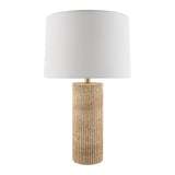 Modern European furniture - Reeded Travertine Accent Table Lamp - www.oroa.com