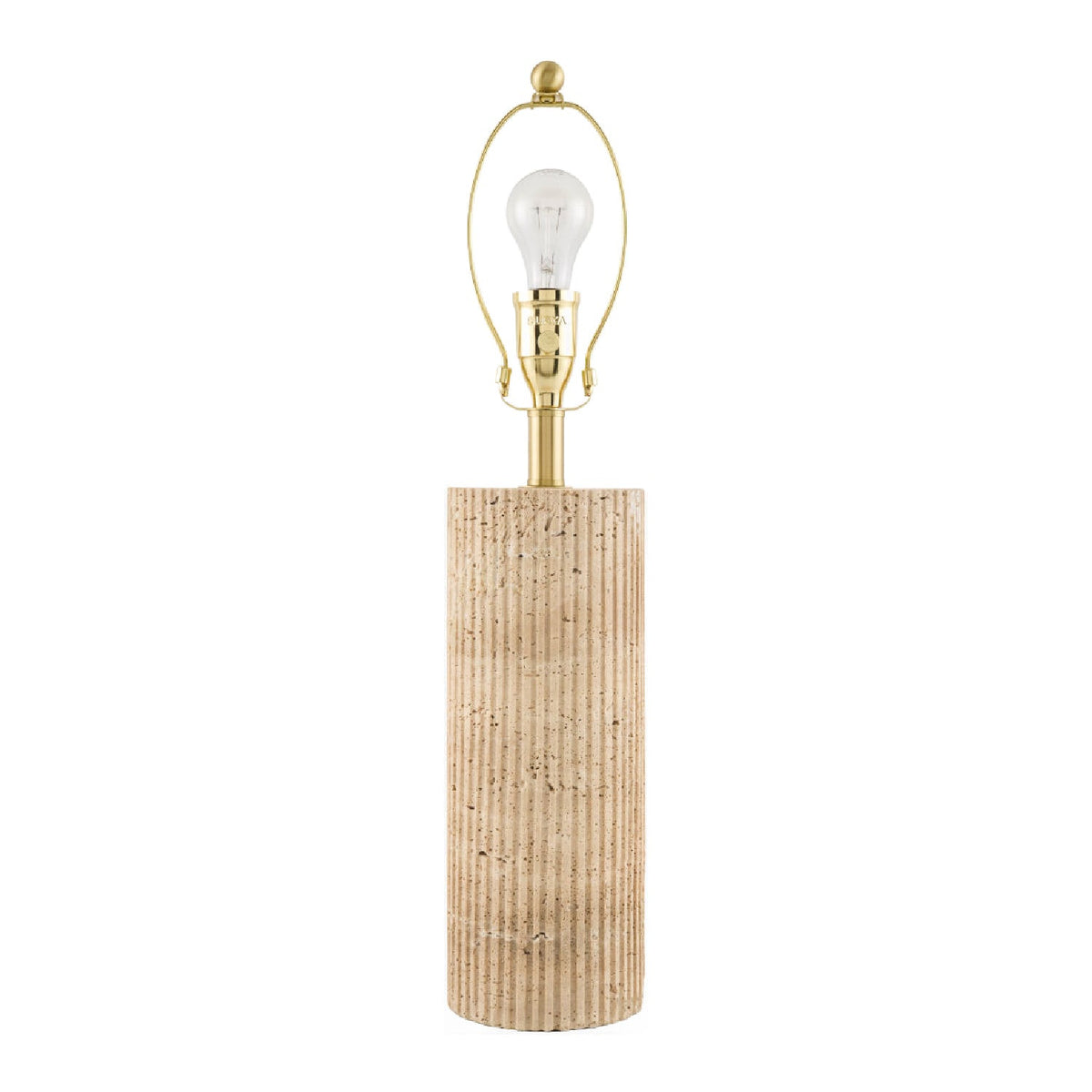 Modern European furniture - Reeded Travertine Accent Table Lamp - www.oroa.com