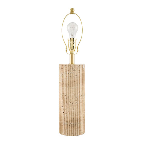 Modern European furniture - Reeded Travertine Accent Table Lamp - www.oroa.com