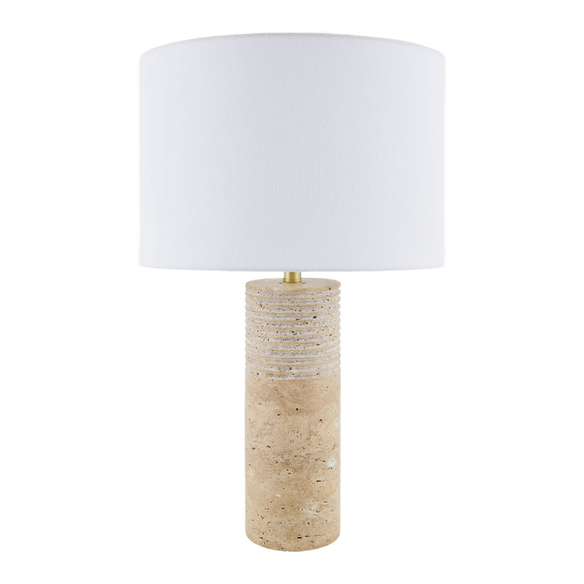 Modern European furniture - Cylindrical Travertine Accent Table Lamp - www.oroa.com